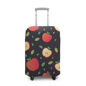 Чехол для чемодана 3D с принтом Яблочный узор в Белгороде, 86% полиэфир, 14% спандекс | двустороннее нанесение принта, прорези для ручек и колес | узор | узоры | фрукт | фрукты | яблоки | яблоко | ягода | ягоды