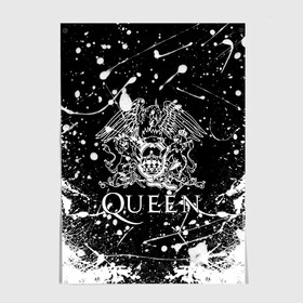 Постер с принтом QUEEN. в Белгороде, 100% бумага
 | бумага, плотность 150 мг. Матовая, но за счет высокого коэффициента гладкости имеет небольшой блеск и дает на свету блики, но в отличии от глянцевой бумаги не покрыта лаком | queen | британская рок группа | квин | куин | кьюин | мистер робот | музыка | рами малек | рок | рок музыка | фредди меркьюри