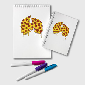 Блокнот с принтом Pizza Clan в Белгороде, 100% бумага | 48 листов, плотность листов — 60 г/м2, плотность картонной обложки — 250 г/м2. Листы скреплены удобной пружинной спиралью. Цвет линий — светло-серый
 | Тематика изображения на принте: ghostface | method man | pizza | rap | rza | wu tang | ву танг | еда | метод мен | пицца | рэп