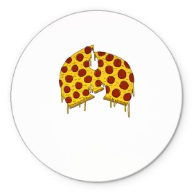 Коврик для мышки круглый с принтом Pizza Clan в Белгороде, резина и полиэстер | круглая форма, изображение наносится на всю лицевую часть | Тематика изображения на принте: ghostface | method man | pizza | rap | rza | wu tang | ву танг | еда | метод мен | пицца | рэп