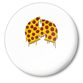 Значок с принтом Pizza Clan в Белгороде,  металл | круглая форма, металлическая застежка в виде булавки | ghostface | method man | pizza | rap | rza | wu tang | ву танг | еда | метод мен | пицца | рэп