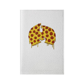 Обложка для паспорта матовая кожа с принтом Pizza Clan в Белгороде, натуральная матовая кожа | размер 19,3 х 13,7 см; прозрачные пластиковые крепления | Тематика изображения на принте: ghostface | method man | pizza | rap | rza | wu tang | ву танг | еда | метод мен | пицца | рэп
