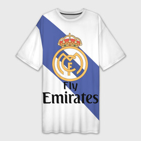 Платье-футболка 3D с принтом Реал в Белгороде,  |  | real madrid | испания | королевский клуб | мадрид | номер 4 | реал | серхио рамос | футбол
