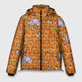 Мужская зимняя куртка 3D с принтом Рыжие коты в Белгороде, верх — 100% полиэстер; подкладка — 100% полиэстер; утеплитель — 100% полиэстер | длина ниже бедра, свободный силуэт Оверсайз. Есть воротник-стойка, отстегивающийся капюшон и ветрозащитная планка. 

Боковые карманы с листочкой на кнопках и внутренний карман на молнии. | cartoon | cat | kitty | бабушка | колпак | кот | котёнок | котик | коты | кофе | кошка | мультяшный | персонаж | рисованый | симпатичный | утка | утро | чёрт | шутка | юмор