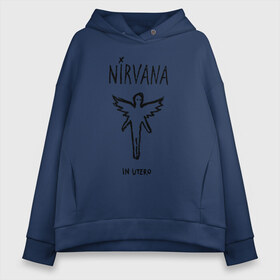 Женское худи Oversize хлопок с принтом Nirvana In utero в Белгороде, френч-терри — 70% хлопок, 30% полиэстер. Мягкий теплый начес внутри —100% хлопок | боковые карманы, эластичные манжеты и нижняя кромка, капюшон на магнитной кнопке | in utero | nirvana | nirvana in utero | smile | курт кобейн | нирвана | нирвана in utero