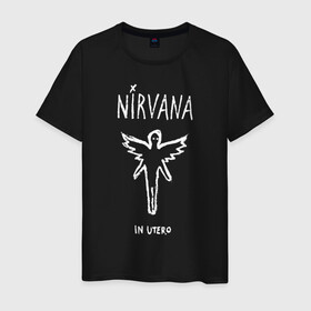 Мужская футболка хлопок с принтом Nirvana In utero в Белгороде, 100% хлопок | прямой крой, круглый вырез горловины, длина до линии бедер, слегка спущенное плечо. | in utero | nevermind | nirvana | nirvana in utero | smile | курт кобейн | нирвана | нирвана in utero