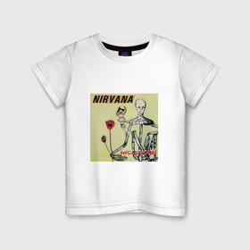Детская футболка хлопок с принтом NIRVANA в Белгороде, 100% хлопок | круглый вырез горловины, полуприлегающий силуэт, длина до линии бедер | in utero | nevermind | nirvana | nirvana in utero | nirvana logo | smile | курт кобейн | нирвана | нирвана in utero | нирвана лого