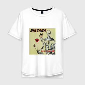 Мужская футболка хлопок Oversize с принтом NIRVANA в Белгороде, 100% хлопок | свободный крой, круглый ворот, “спинка” длиннее передней части | Тематика изображения на принте: in utero | nevermind | nirvana | nirvana in utero | nirvana logo | smile | курт кобейн | нирвана | нирвана in utero | нирвана лого