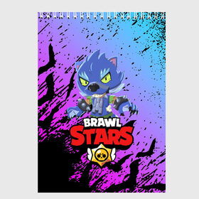 Скетчбук с принтом BRAWL STARS WEREWOLF LEON в Белгороде, 100% бумага
 | 48 листов, плотность листов — 100 г/м2, плотность картонной обложки — 250 г/м2. Листы скреплены сверху удобной пружинной спиралью | 