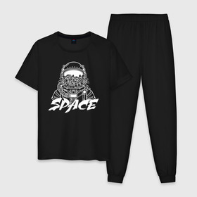 Мужская пижама хлопок с принтом Space в Белгороде, 100% хлопок | брюки и футболка прямого кроя, без карманов, на брюках мягкая резинка на поясе и по низу штанин
 | 12 апреля | mars one | nasa | space | астронавт | гагарин | день космонавтики | звезды | илон маск | инопланетянин | королев | космический | космонавт | космос | леонов | марс ван | мкс | наса | насо | нло | п
