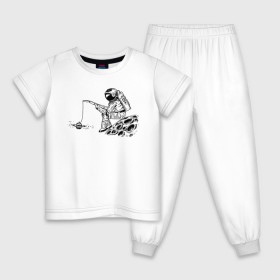 Детская пижама хлопок с принтом Космический арт в Белгороде, 100% хлопок |  брюки и футболка прямого кроя, без карманов, на брюках мягкая резинка на поясе и по низу штанин
 | 12 апреля | mars one | nasa | space | астронавт | гагарин | день космонавтики | илон маск | космический | космонавт | космос | леоно | ловит | луна | марс ван | мкс | наса | насо | нло | прикол | рыбак | рыбачит