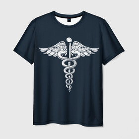 Мужская футболка 3D с принтом Caduceus в Белгороде, 100% полиэфир | прямой крой, круглый вырез горловины, длина до линии бедер | caduceus | coronavirus | medic | nurse | superhero | врач | врачи | герои | герой | коронавирус | медбрат | медик | медики | медицина | медсестра | супергерои | супергерой