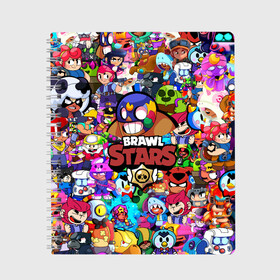 Тетрадь с принтом BRAWL STARS EL PRIMO в Белгороде, 100% бумага | 48 листов, плотность листов — 60 г/м2, плотность картонной обложки — 250 г/м2. Листы скреплены сбоку удобной пружинной спиралью. Уголки страниц и обложки скругленные. Цвет линий — светло-серый
 | 8 bit | bibi | brawl stars | brock | bull | crow | dinomike | el primo | leon | mobile game | nita | poko | ricochet | sandy | shall | stars | tara | бравл старс | ворон | леон | мобильные игры