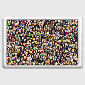 Магнит 45*70 с принтом Персонажи South Park в Белгороде, Пластик | Размер: 78*52 мм; Размер печати: 70*45 | park | sout | мультик | парк | патрен | персонаж | саус | сериал | толпа | южный