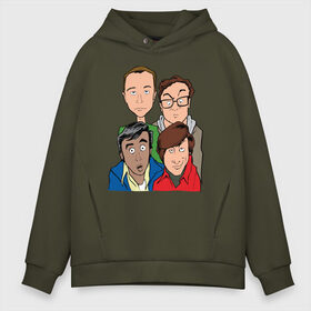 Мужское худи Oversize хлопок с принтом The Big Bang Theory Guys в Белгороде, френч-терри — 70% хлопок, 30% полиэстер. Мягкий теплый начес внутри —100% хлопок | боковые карманы, эластичные манжеты и нижняя кромка, капюшон на магнитной кнопке | Тематика изображения на принте: big bang theory | howard wolowitz | leonard hofstadter | penny | raj | sheldon cooper | stuart bloom | vdgerir | воловитц | леонард хофстедер | пэнни | радж | раджешь кутрапалли | тбв | теория большого взрыва | чак лорри | шелдон | шэл