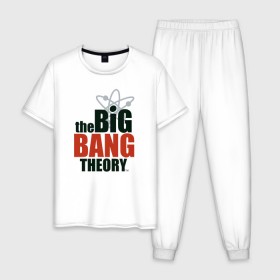 Мужская пижама хлопок с принтом Big Bang Theory logo в Белгороде, 100% хлопок | брюки и футболка прямого кроя, без карманов, на брюках мягкая резинка на поясе и по низу штанин
 | big bang theory | howard wolowitz | leonard hofstadter | penny | raj | sheldon cooper | stuart bloom | vdgerir | воловитц | леонард хофстедер | пэнни | радж | раджешь кутрапалли | тбв | теория большого взрыва | чак лорри | шелдон | шэл