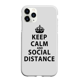 Чехол для iPhone 11 Pro Max матовый с принтом Keep Calm And Social Distance в Белгороде, Силикон |  | Тематика изображения на принте: 2019 | biohazard | calm | china | coronavirus | covid 19 | inc | keep | ncov | ncov19 | ncov2019 | plague | survivor | virus | warning | вирус | дистанцию | коронавирус | соблюдай