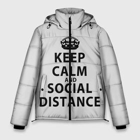 Мужская зимняя куртка 3D с принтом Keep Calm And Social Distance в Белгороде, верх — 100% полиэстер; подкладка — 100% полиэстер; утеплитель — 100% полиэстер | длина ниже бедра, свободный силуэт Оверсайз. Есть воротник-стойка, отстегивающийся капюшон и ветрозащитная планка. 

Боковые карманы с листочкой на кнопках и внутренний карман на молнии. | Тематика изображения на принте: 2019 | biohazard | calm | china | coronavirus | covid 19 | inc | keep | ncov | ncov19 | ncov2019 | plague | survivor | virus | warning | вирус | дистанцию | коронавирус | соблюдай