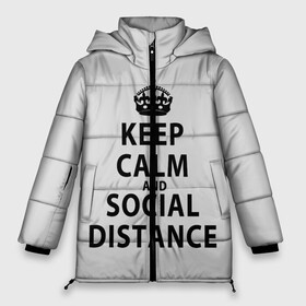 Женская зимняя куртка 3D с принтом Keep Calm And Social Distance в Белгороде, верх — 100% полиэстер; подкладка — 100% полиэстер; утеплитель — 100% полиэстер | длина ниже бедра, силуэт Оверсайз. Есть воротник-стойка, отстегивающийся капюшон и ветрозащитная планка. 

Боковые карманы с листочкой на кнопках и внутренний карман на молнии | 2019 | biohazard | calm | china | coronavirus | covid 19 | inc | keep | ncov | ncov19 | ncov2019 | plague | survivor | virus | warning | вирус | дистанцию | коронавирус | соблюдай