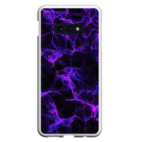 Чехол для Samsung S10E с принтом PURPLE DIGITAL SMOKE NEON в Белгороде, Силикон | Область печати: задняя сторона чехла, без боковых панелей | abstraction | geometry | hexagon | neon | paints | stripes | texture | triangle | абстракция | брызги | геометрия | краски | неон | неоновый | соты | текстура