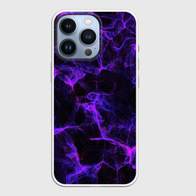 Чехол для iPhone 13 Pro с принтом PURPLE DIGITAL SMOKE NEON в Белгороде,  |  | Тематика изображения на принте: abstraction | geometry | hexagon | neon | paints | stripes | texture | triangle | абстракция | брызги | геометрия | краски | неон | неоновый | соты | текстура