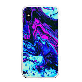 Чехол для iPhone XS Max матовый с принтом DIGITAL ABSTRACT в Белгороде, Силикон | Область печати: задняя сторона чехла, без боковых панелей | abstraction | geometry | hexagon | neon | paints | stripes | texture | triangle | абстракция | брызги | геометрия | краски | неон | неоновый | соты | текстура