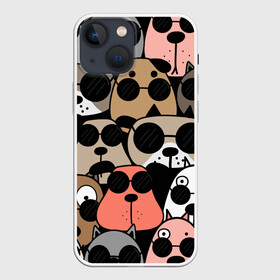 Чехол для iPhone 13 mini с принтом Серьезные псы в Белгороде,  |  | dog | doggy | девочка | девушка | дог | друзья | кинолог | кинология | любовь | мем | прикольная | радостная | радость | собака | собачница