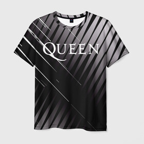 Мужская футболка 3D с принтом Queen в Белгороде, 100% полиэфир | прямой крой, круглый вырез горловины, длина до линии бедер | 3d | queen | британская | группа | исполнитель | лого | логотип | музыканты | надпись | рок | эмблема