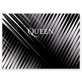 Поздравительная открытка A6 с принтом Queen в Белгороде, 100% бумага | плотность бумаги 280 г/м2, матовая, на обратной стороне линовка и место для марки
 | Тематика изображения на принте: 3d | queen | британская | группа | исполнитель | лого | логотип | музыканты | надпись | рок | эмблема