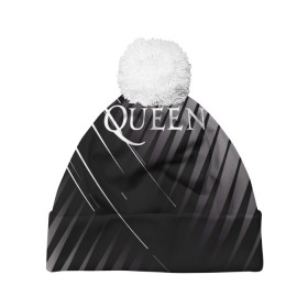Шапка 3D c помпоном с принтом Queen в Белгороде, 100% полиэстер | универсальный размер, печать по всей поверхности изделия | 3d | queen | британская | группа | исполнитель | лого | логотип | музыканты | надпись | рок | эмблема
