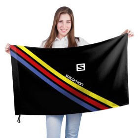 Флаг 3D с принтом Salomon в Белгороде, 100% полиэстер | плотность ткани — 95 г/м2, размер — 67 х 109 см. Принт наносится с одной стороны | salomon | активный отдых | альпинизм | биатлон | зима | лыжи | сноуборд | спорт