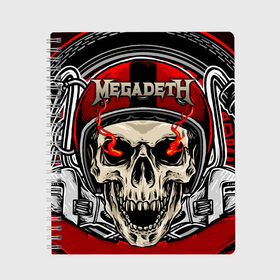 Тетрадь с принтом Megadeth в Белгороде, 100% бумага | 48 листов, плотность листов — 60 г/м2, плотность картонной обложки — 250 г/м2. Листы скреплены сбоку удобной пружинной спиралью. Уголки страниц и обложки скругленные. Цвет линий — светло-серый
 | countdown to extinction | бас | гитара | группа | дэйв мастейн | кико лоурейро | лос анджелес | метал | трэш | хард рок | хеви метал