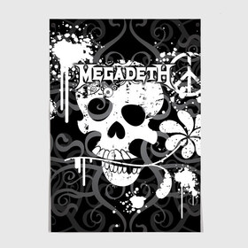 Постер с принтом Megadeth в Белгороде, 100% бумага
 | бумага, плотность 150 мг. Матовая, но за счет высокого коэффициента гладкости имеет небольшой блеск и дает на свету блики, но в отличии от глянцевой бумаги не покрыта лаком | Тематика изображения на принте: countdown to extinction | бас | гитара | группа | дэйв мастейн | кико лоурейро | лос анджелес | метал | трэш | хард рок | хеви метал