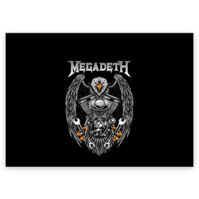 Поздравительная открытка с принтом Megadeth в Белгороде, 100% бумага | плотность бумаги 280 г/м2, матовая, на обратной стороне линовка и место для марки
 | countdown to extinction | бас | гитара | группа | дэйв мастейн | кико лоурейро | лос анджелес | метал | трэш | хард рок | хеви метал