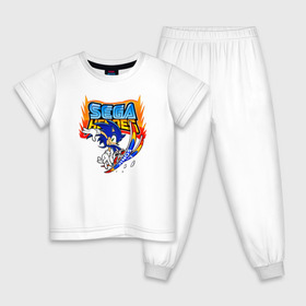 Детская пижама хлопок с принтом Sonic:Sega Heroes в Белгороде, 100% хлопок |  брюки и футболка прямого кроя, без карманов, на брюках мягкая резинка на поясе и по низу штанин
 | Тематика изображения на принте: 