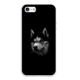Чехол для iPhone 5/5S матовый с принтом Хаски в Белгороде, Силикон | Область печати: задняя сторона чехла, без боковых панелей | арт | животные | лайка | собаки | хаски