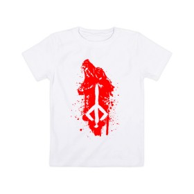 Детская футболка хлопок с принтом BLOODBORNE в Белгороде, 100% хлопок | круглый вырез горловины, полуприлегающий силуэт, длина до линии бедер | bloodborne | hunter | знак охотника | охотник | рожденный кровью
