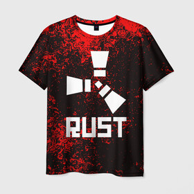 Мужская футболка 3D с принтом RUST в Белгороде, 100% полиэфир | прямой крой, круглый вырез горловины, длина до линии бедер | dayz | facepunch | rust | state of decay | survival | the forest | this war of mine | выживалка rust | раст