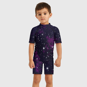 Детский купальный костюм 3D с принтом Космос в Белгороде, Полиэстер 85%, Спандекс 15% | застежка на молнии на спине | авиация | астрономия | воздухоплавания | градиент | звезды | космическое пространство | космонавтика | космос | маска | млечный путь | небо | созвездия