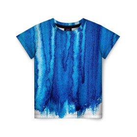 Детская футболка 3D с принтом Будь в потоке в Белгороде, 100% гипоаллергенный полиэфир | прямой крой, круглый вырез горловины, длина до линии бедер, чуть спущенное плечо, ткань немного тянется | Тематика изображения на принте: water | waterfall | абстракция | акварель | вода | водопад | голубая абстракция | дождь | краска | потеки краски | поток | потоки воды | потоки краски | текстура
