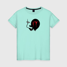 Женская футболка хлопок с принтом IT в Белгороде, 100% хлопок | прямой крой, круглый вырез горловины, длина до линии бедер, слегка спущенное плечо | it | pennywise | vdosadir | андрес мускетти | оно | пеннивайз