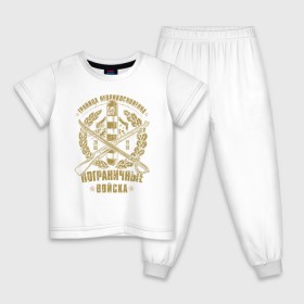 Детская пижама хлопок с принтом Пограничные Войска в Белгороде, 100% хлопок |  брюки и футболка прямого кроя, без карманов, на брюках мягкая резинка на поясе и по низу штанин
 | 