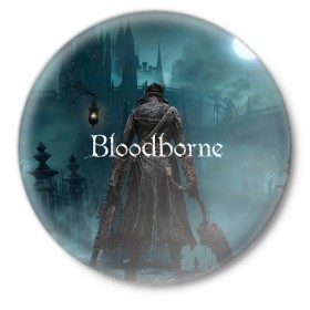 Значок с принтом Bloodborne. в Белгороде,  металл | круглая форма, металлическая застежка в виде булавки | Тематика изображения на принте: bloodborne | bloodborne 2 | esport | game | playstation | бладборн | игра | киберспорт | киберспортсмен | порождение крови