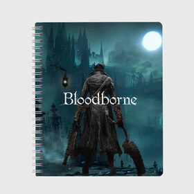 Тетрадь с принтом Bloodborne в Белгороде, 100% бумага | 48 листов, плотность листов — 60 г/м2, плотность картонной обложки — 250 г/м2. Листы скреплены сбоку удобной пружинной спиралью. Уголки страниц и обложки скругленные. Цвет линий — светло-серый
 | Тематика изображения на принте: bloodborne | bloodborne 2 | esport | game | playstation | бладборн | игра | киберспорт | киберспортсмен | порождение крови