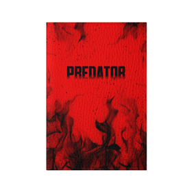 Обложка для паспорта матовая кожа с принтом PREDATOR в Белгороде, натуральная матовая кожа | размер 19,3 х 13,7 см; прозрачные пластиковые крепления | aliens | avp | black | cinema | predator | кино | фильм хищник | фильмы | хищник | чёрный | чужой