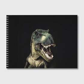 Альбом для рисования с принтом Динозавр T-Rex в Белгороде, 100% бумага
 | матовая бумага, плотность 200 мг. | dino | dinosauria | t rex | ti rex | дино | динозавр | парк юрского | т рекс | ти рекс | чудовище | юрский период | ящер | ящерица