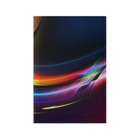 Обложка для паспорта матовая кожа с принтом NEON STRIPES в Белгороде, натуральная матовая кожа | размер 19,3 х 13,7 см; прозрачные пластиковые крепления | Тематика изображения на принте: abstraction | geometry | hexagon | neon | paints | stripes | texture | triangle | waves | абстракция | брызги | геометрия | краски | неон | неоновый | соты | текстура