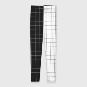 Леггинсы 3D с принтом Black and White в Белгороде, 80% полиэстер, 20% эластан | Эластичный пояс, зауженные к низу, низкая посадка | black and white | в клетку | в клеточку | геометрия | квадрат | клетка | половина | узор | черно белый | чёрный и белый