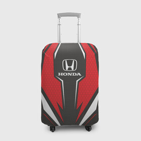 Чехол для чемодана 3D с принтом Honda Driver team Red в Белгороде, 86% полиэфир, 14% спандекс | двустороннее нанесение принта, прорези для ручек и колес | Тематика изображения на принте: driver | driver team | honda | honda team | racing | гонки | машины | тачки | хонда