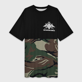 Платье-футболка 3D с принтом Пограничные Войска камуфляж в Белгороде,  |  | 23 февраля | 28 мая | army | армия | войска | граница | знак | камуфляж | надпись | пв | петл | погран | погранвойска | погранец | пограничная служба | пограничник | пограничные | пограничные войска